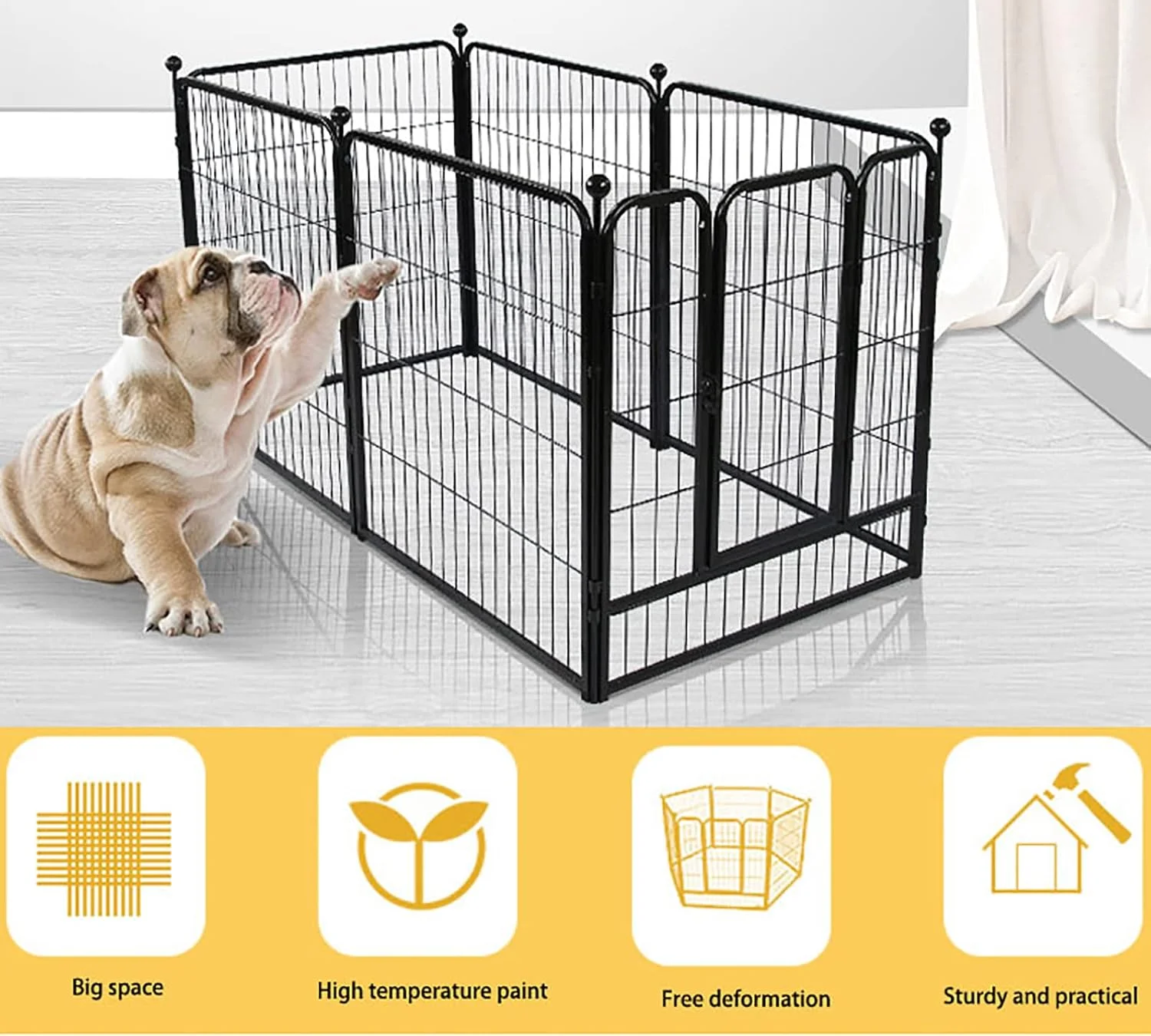 محوطه بازی حیوانات خانگی آرتسیم، قفس حیوانات کوچک، حصار سیمی فلزی قابل حمل داخلی، حصار فلزی حیاط، محوطه تمرین حیوانات کوچک برای سگ های کوچک، توله سگ، خرگوش