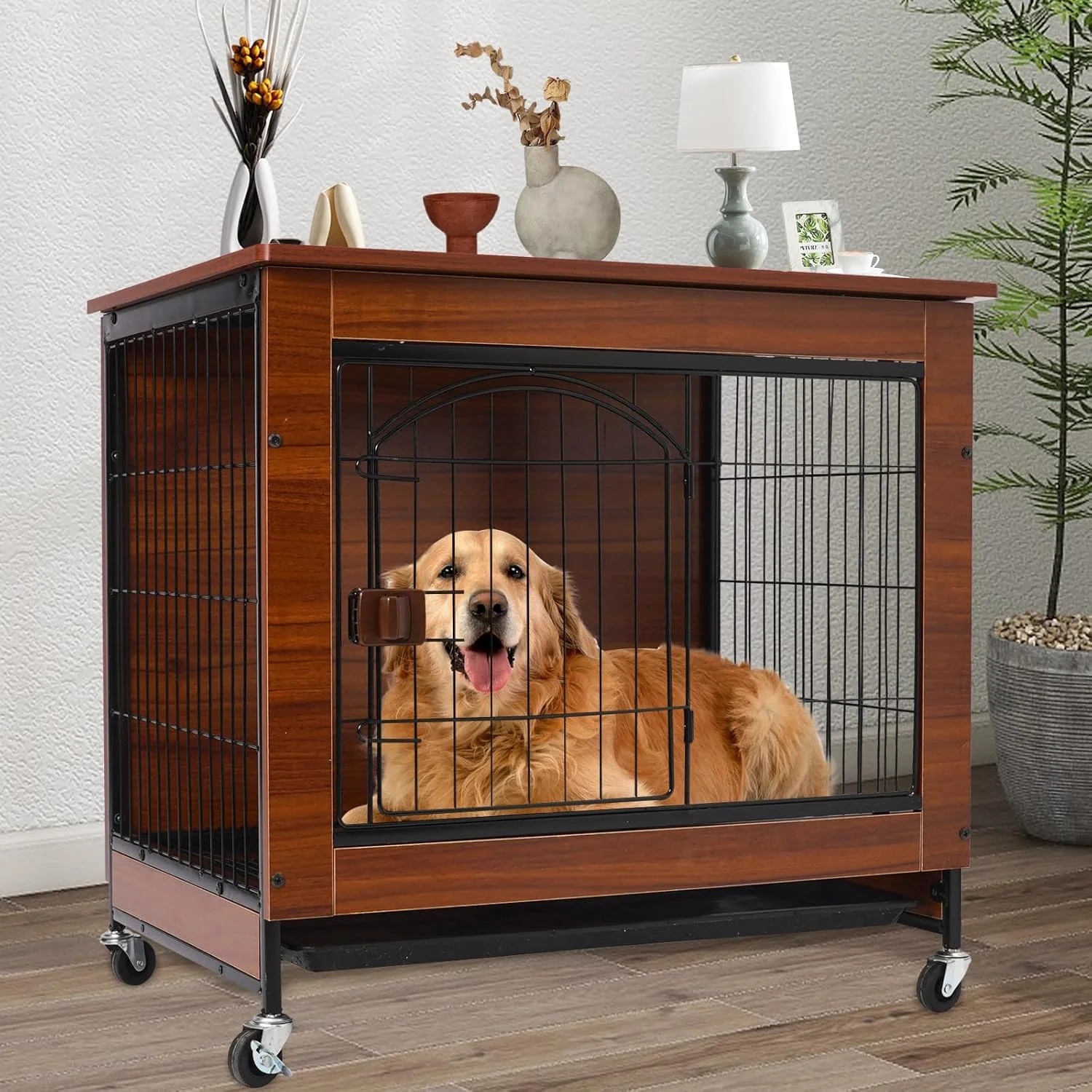باکس چوبی سگ Arkyomi برای خانه، قفس سگ XXL، مبلمان قفس سگ داخلی با چرخ، باکس سگ با قرقره برای سگ های بزرگ، باکس بزرگ سگ باکس چوبی سگ Arkyomi برای خانه، قفس سگ XXL، مبلمان قفس سگ داخلی با چرخ، باکس سگ با قرقره برای سگ های بزرگ، باکس بزرگ سگ