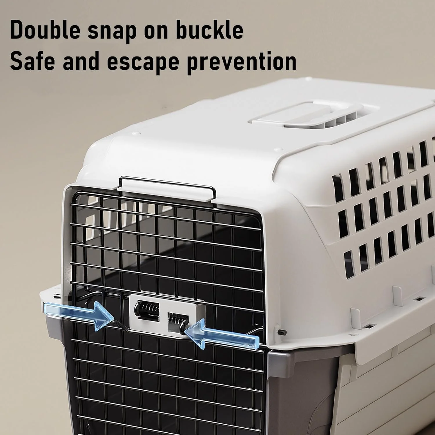  باکس حمل سگ Asixxsix، باکس حمل حیوانات خانگی گربه، باکس و قفس قابل حمل سگ برای سگ های کوچک، کشویی، طراحی تهویه دار، مونتاژ آسان، 51x38x34 سانتی متر، برای خانه و مسافرت