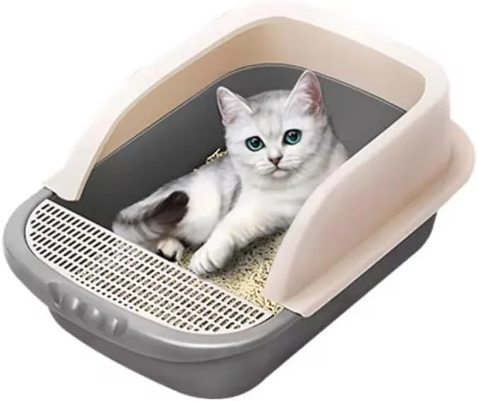 جعبه بستر گربه پایه HopHop®، توالت گربه ضد پاشش با بیلچه تمیز کننده بستر، جعبه زباله قابل حمل، جعبه شنی گربه و ظرف گربه خوشبو کننده، آموزش دستشویی بچه گربه (52 x 36 x 22 سانتی متر) (کوچک) جعبه بستر گربه پایه HopHop®، توالت گربه ضد پاشش با بیلچه تمیز کننده بستر، جعبه زباله قابل حمل، جعبه شنی گربه و ظرف گربه خوشبو کننده، آموزش دستشویی بچه گربه (52 x 36 x 22 سانتی متر) (کوچک)