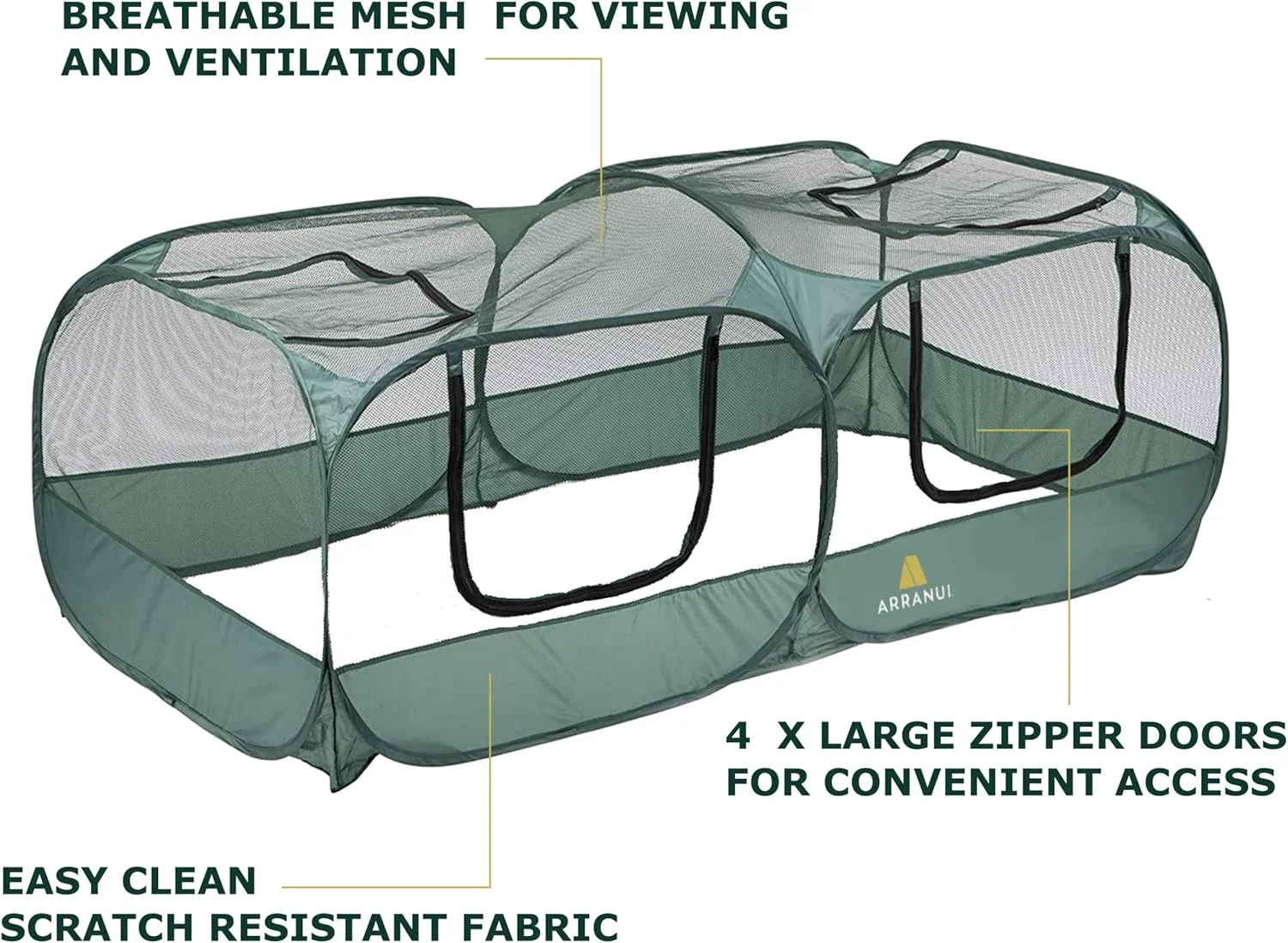 محوطه بازی قابل حمل مرغ ARRANUI - محوطه بازی حیوانات کوچک - چادر توری تاشو حیوانات خانگی - محوطه بیرونی مرغ - به همراه سیخ میوه/سبزیجات آویز و قلاب S