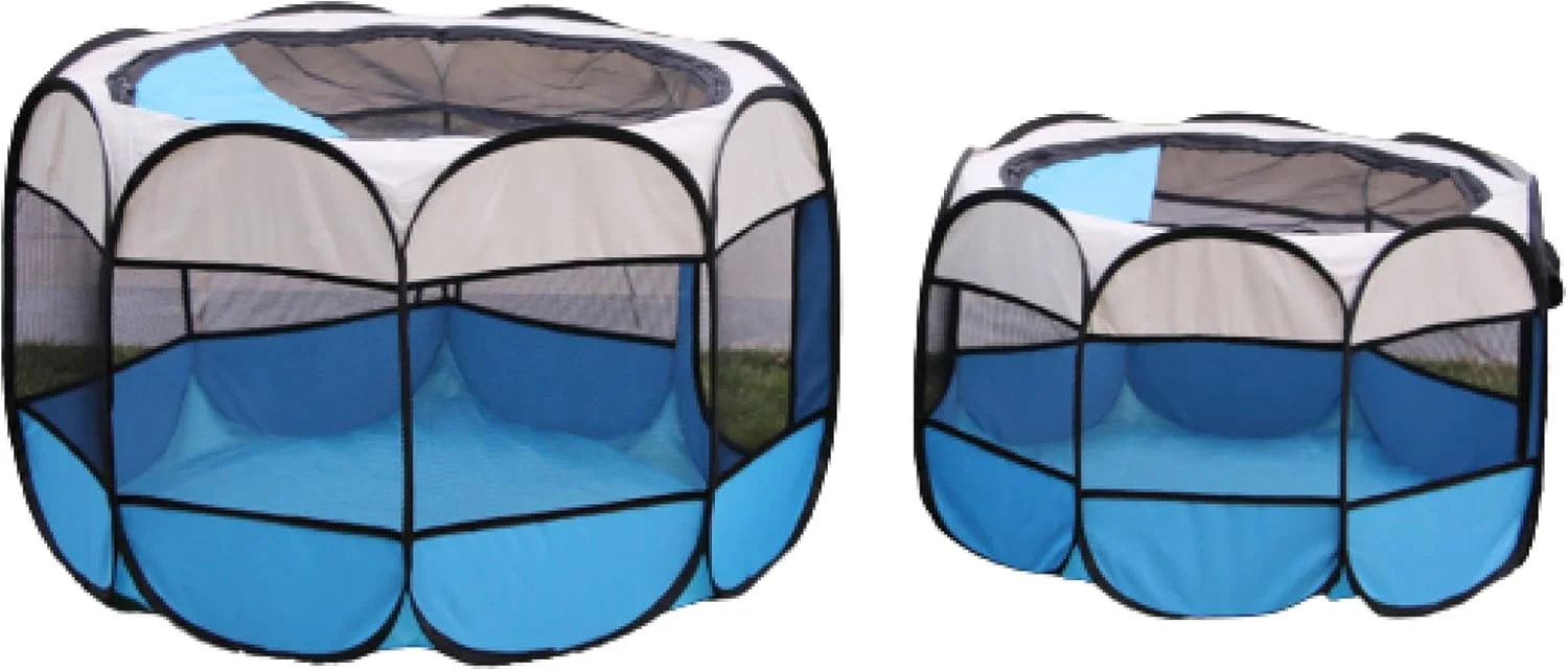 چادر حیوانات خانگی AOOF، حصار هشت ضلعی، پارچه آکسفورد، مناسب فضای باز، لانه گربه، قفس تاشو سگ، تمیز کردن آسان، زرشکی-مشکی متوسط