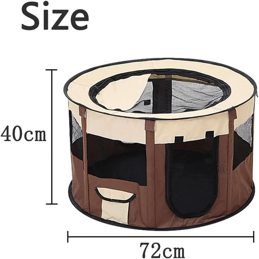 چادر سگ آپوتوئه، سایز کوچک S، خانه گربه و سگ تاشو هشت ضلعی، خانه تخت توله سگ قابل حمل، حصار چادر حیوانات خانگی تاشو، چادر سگ کوچک مناسب استفاده در داخل و خارج از خانه، نگهداری آسان و تمیز کردن آسان