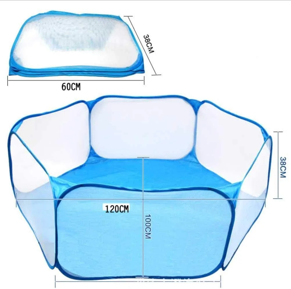 محوطه بازی تاشو و قابل حمل حیوانات کوچک، قفس توری شفاف و تنفسی