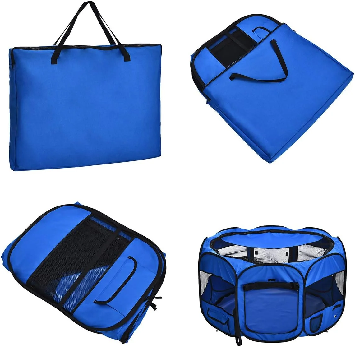 محوطه بازی نرم و قابل حمل حیوانات خانگی آمازون بیسیکس، ۱۱۴ سانتی متر، آبی