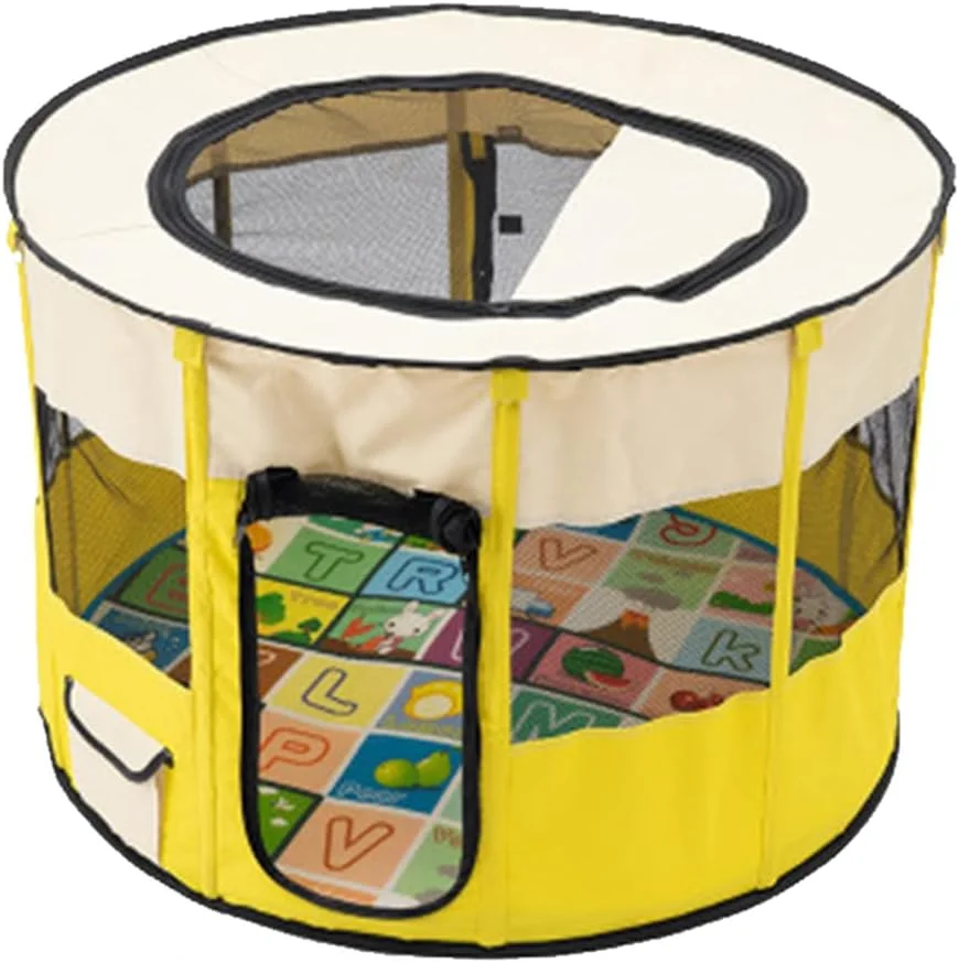 AnsonBoy Outdoors Dog Cat House for Small Large Dogs Breathable Portable Dog Tent Foldable Dogs House Round Pet Playpen,Yellow,Large size AnsonBoy Outdoors Dog Cat House for Small Large Dogs Breathable Portable Dog Tent Foldable Dogs House Round Pet Playpen,Yellow,Large size