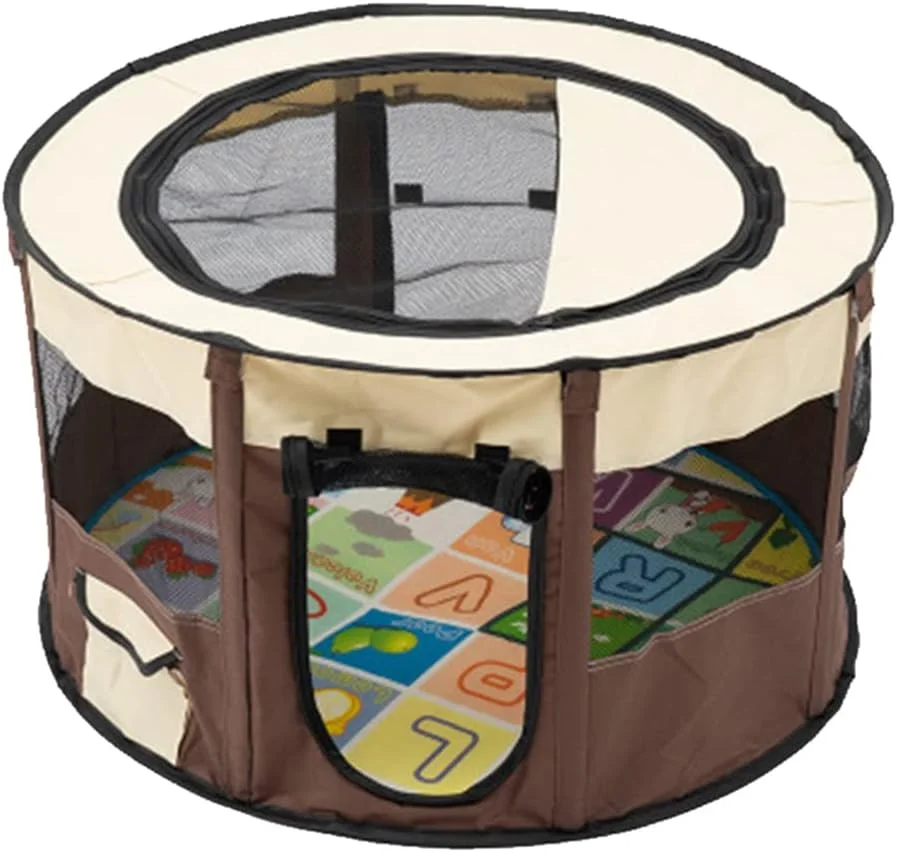 AnsonBoy Outdoors Dog Cat House for Small Large Dogs Breathable Portable Dog Tent Foldable Dogs House Round Pet Playpen,Brown,Large size AnsonBoy Outdoors Dog Cat House for Small Large Dogs Breathable Portable Dog Tent Foldable Dogs House Round Pet Playpen,Brown,Large size