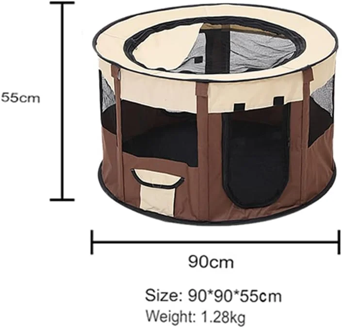 محوطه بازی حیوانات خانگی AMERTEER - محوطه بازی تاشو، زمین بازی بزرگ تاشو سگ، قفس تمرینی با توری تهویه دار، قفس تاشو حیوانات خانگی، اتاق پرورش حیوانات خانگی برای سگ گربه خرگوش در فضای داخلی و خارجی