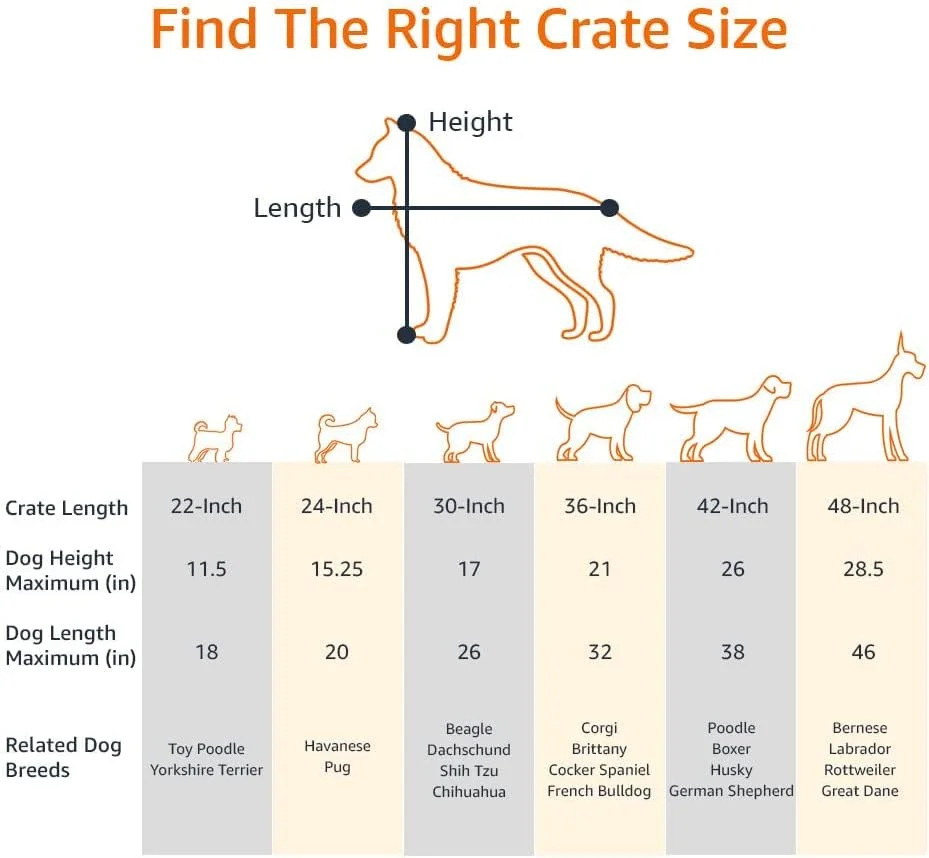 قفس سگ فلزی آمازون بیسیکس مدل XS به همراه سینی، قفس سگ بادوام و تاشو با یک درب، مشکی، خیلی کوچک 56 سانتی متر (22 اینچ)
