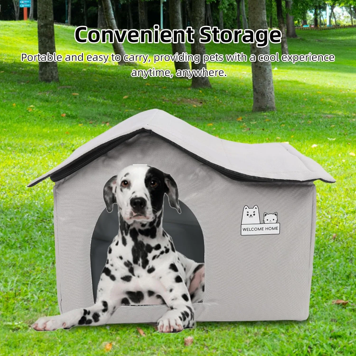 خانه خنک کننده حیوانات خانگی، پارچه آکسفورد فویل آلومینیومی تهویه آسان تمیز کردن خانه گربه در فضای باز قابل حمل جداشدنی 46.5x35.5 سانتی متر خانه سگ در فضای باز برای سگ ها و گربه های کوچک و متوسط خانه خنک کننده حیوانات خانگی، پارچه آکسفورد فویل آلومینیومی تهویه آسان تمیز کردن خانه گربه در فضای باز قابل حمل جداشدنی 46.5x35.5 سانتی متر خانه سگ در فضای باز برای سگ ها و گربه های کوچک و متوسط