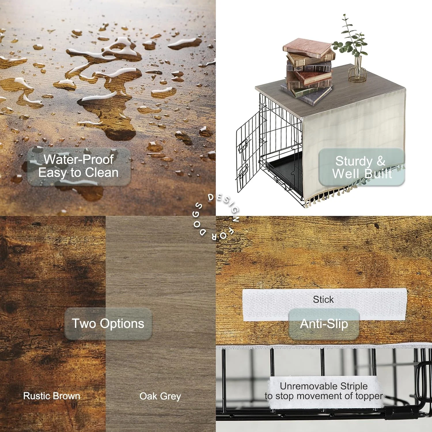 رویه چوبی قفس سگ AMAN مناسب برای قفس های 48 42 36 24 اینچی، رویه میز قفس سگ با پرده منگوله دار، رویه قفس سگ به سبک روستیک، بلوط خاکستری (قفس سگ شامل نمی شود) رویه چوبی قفس سگ AMAN مناسب برای قفس های 48 42 36 24 اینچی، رویه میز قفس سگ با پرده منگوله دار، رویه قفس سگ به سبک روستیک، بلوط خاکستری (قفس سگ شامل نمی شود)