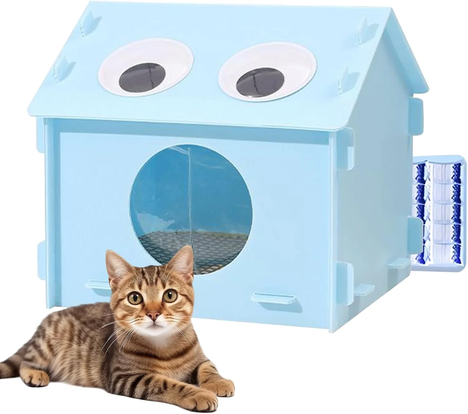 خانه گربه ای کولر دار، خانه گربه با بسته های یخ - لانه خواب سگ ضد آب برای اتاق خواب داخلی و خارجی، بالکن، اتاق نشیمن