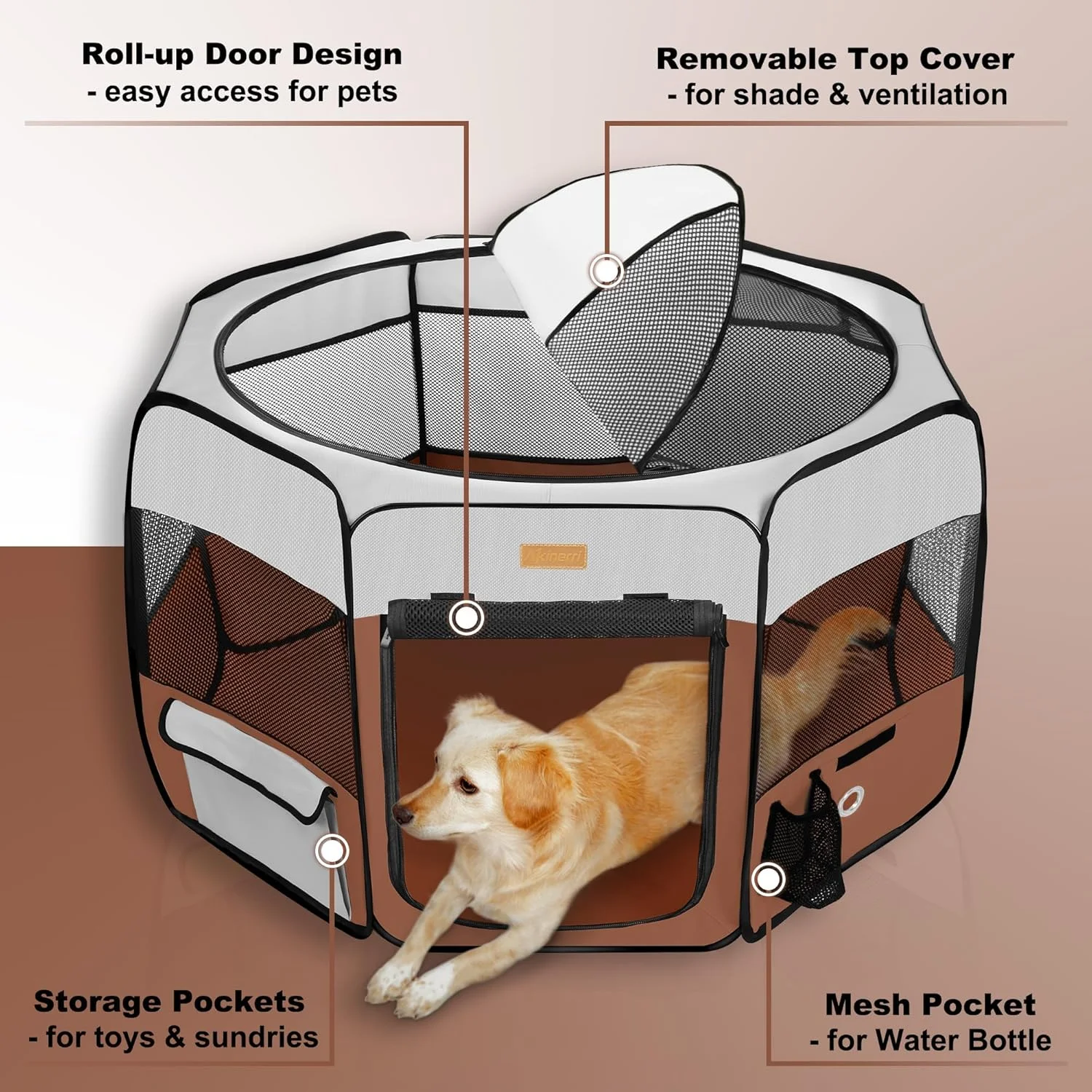 محوطه بازی سگ آکینری، محوطه بازی قابل حمل حیوانات خانگی برای گربه، توله سگ، خرگوش، جوجه، چادر حیوانات خانگی تاشو با ظرفیت بزرگ برای مسافرت در داخل/خارج از منزل و کمپینگ محوطه بازی سگ آکینری، محوطه بازی قابل حمل حیوانات خانگی برای گربه، توله سگ، خرگوش، جوجه، چادر حیوانات خانگی تاشو با ظرفیت بزرگ برای مسافرت در داخل/خارج از منزل و کمپینگ