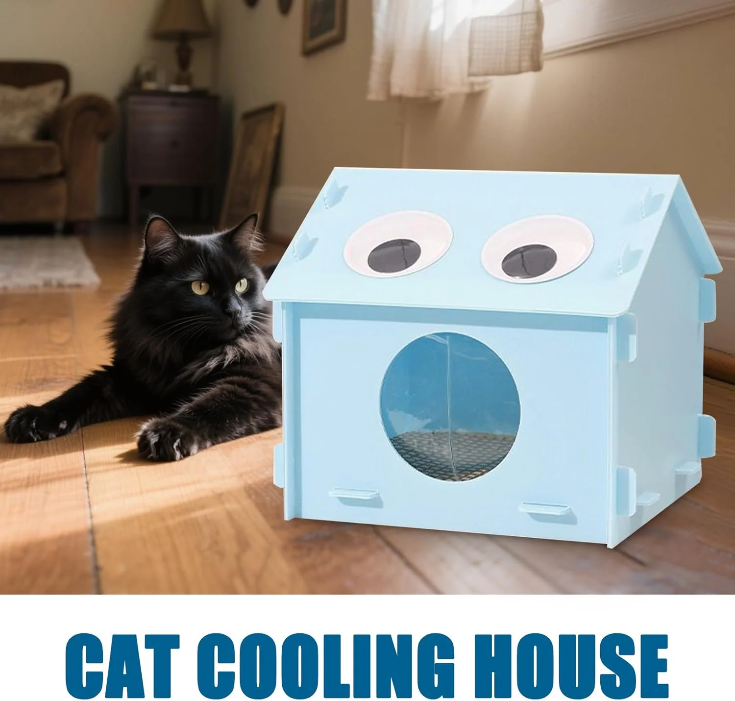 خانه گربه ای کولر دار، خانه گربه با بسته های یخ - لانه خواب سگ ضد آب برای اتاق خواب داخلی و خارجی، بالکن، اتاق نشیمن خانه گربه ای کولر دار، خانه گربه با بسته های یخ - لانه خواب سگ ضد آب برای اتاق خواب داخلی و خارجی، بالکن، اتاق نشیمن