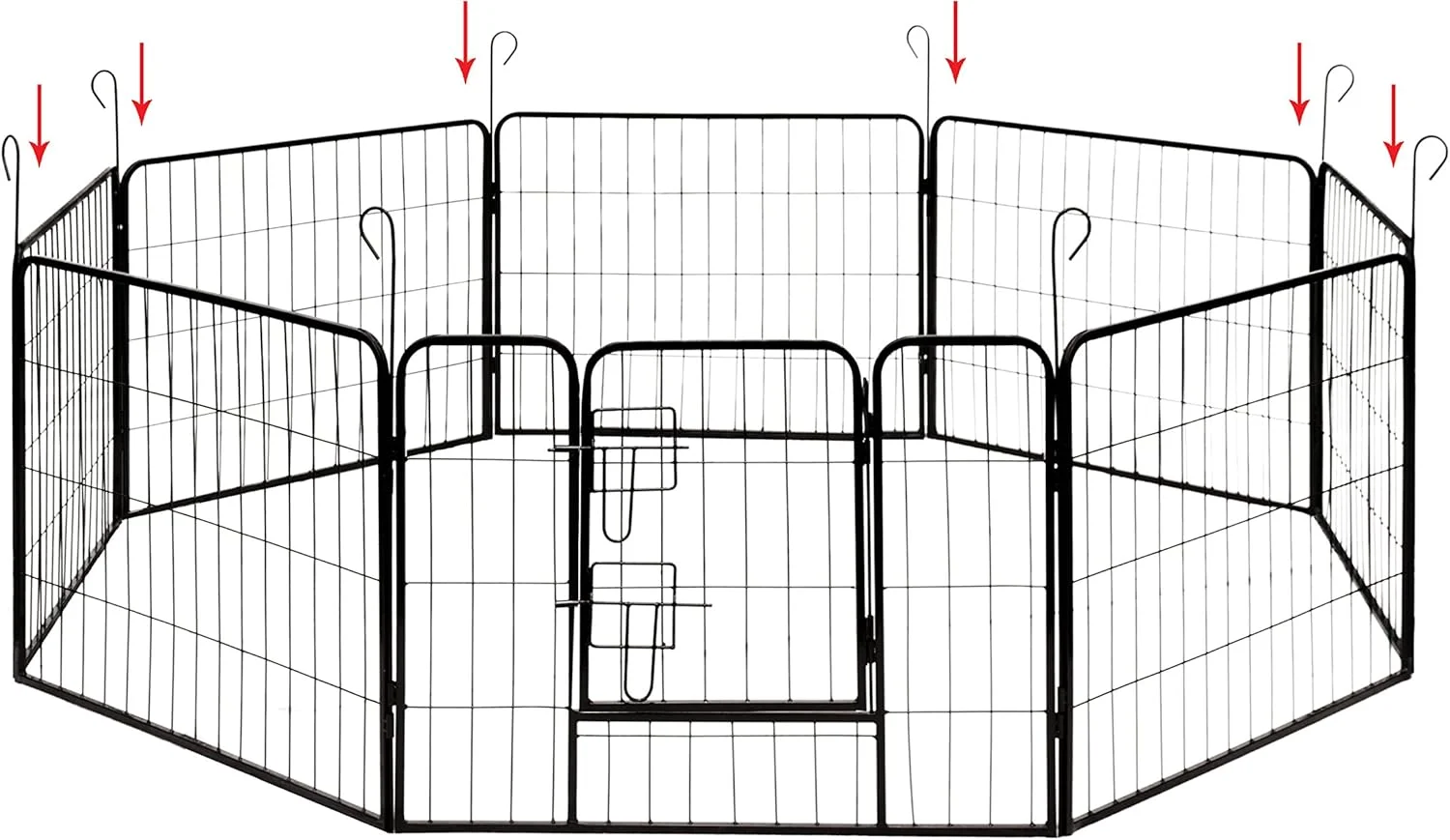 محوطه بازی سگ و حیوانات خانگی سنگین ALEKO DK24X32، قفس تمرین، حصار، 8 پنل، 80cm x 60cm محوطه بازی سگ و حیوانات خانگی سنگین ALEKO DK24X32، قفس تمرین، حصار، 8 پنل، 80cm x 60cm