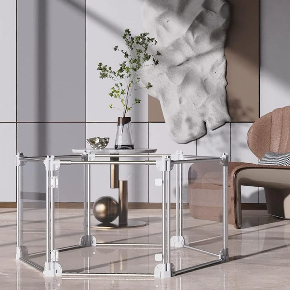 محوطه بازی سگ آکریلیک xpZcJh، محوطه بازی حیوانات خانگی قابل جدا شدن و قابل حمل، محوطه تمرین حیوانات خانگی، خانه بازی سگ چادر برای سگ توله سگ و گربه استفاده در فضای داخلی و خارجی مسافرت کمپینگ