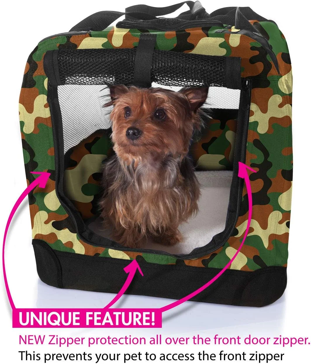 باکس تاشو سگ 2PET - باکس سگ نرم، با حمل و نقل آسان برای استفاده در داخل و خارج از خانه - خانه راحت سگ و باکس مسافرتی سگ - قاب فولادی قوی، روکش پارچه ای قابل شستشو (متوسط 61 سانتی متر، استتار) باکس تاشو سگ 2PET - باکس سگ نرم، با حمل و نقل آسان برای استفاده در داخل و خارج از خانه - خانه راحت سگ و باکس مسافرتی سگ - قاب فولادی قوی، روکش پارچه ای قابل شستشو (متوسط 61 سانتی متر، استتار)