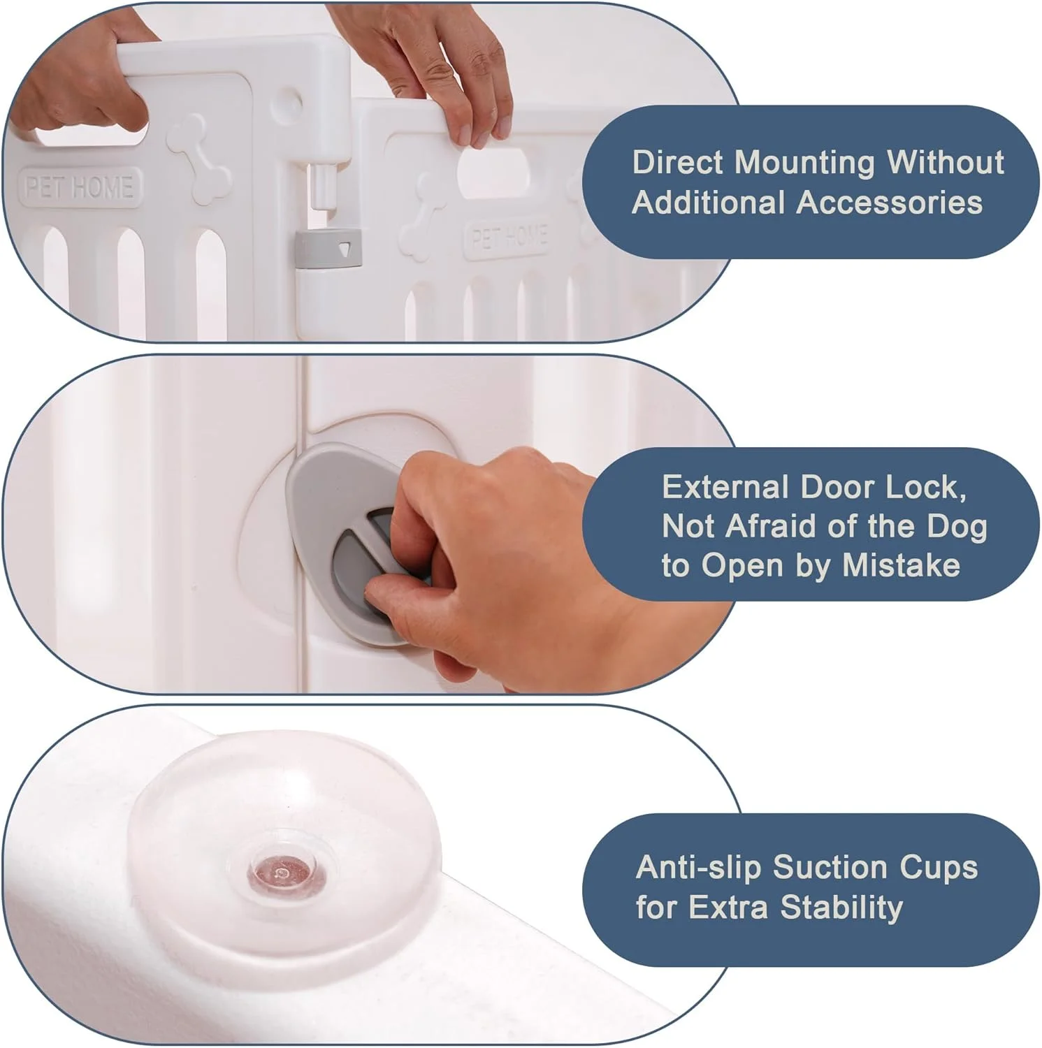 محوطه بازی سگ Aoole با ارتفاع 26 اینچ، 10 پنل، با درب، محوطه سگ با ترکیب آزاد، محوطه سگ سرپوشیده با قفل درب، ضد لغزش برای حفظ امنیت حیوانات خانگی، مونتاژ آسان (1+10)