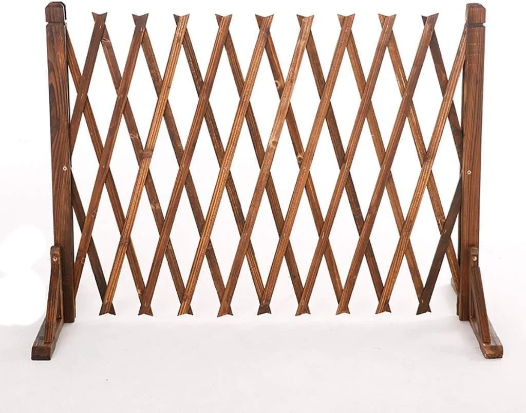 حصار باغچه، حصار چوبی/حصار تزئینی بالکن/نرده تلسکوپی/تزئین توری/صفحه حصار باغ/حصار حیوانات خانگی (اندازه: 70 × 120 سانتی متر) جمع شونده (اندازه: 90x150cm)