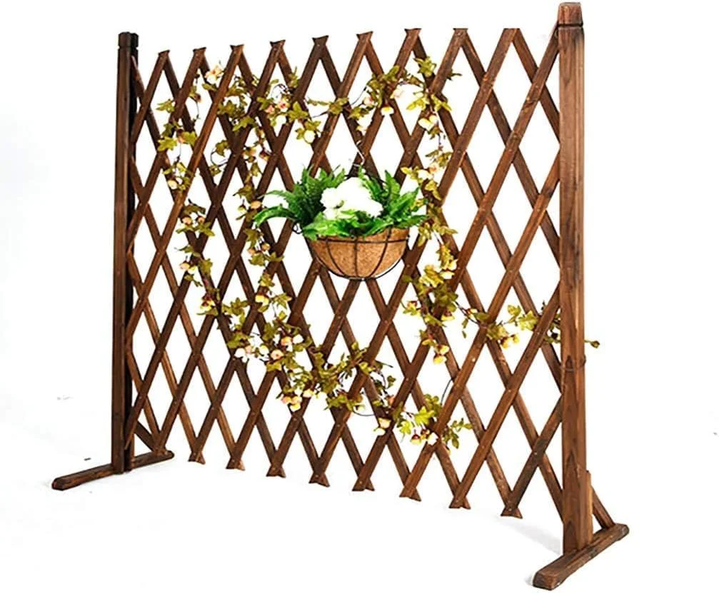 حصار باغچه ای/نرده تلسکوپی/صفحه حصار باغ/حصار چوبی مشبک/دکوراسیون داربست باغ/حصار حیوانات خانگی (اندازه: 90x180) جمع شونده (اندازه: 70x180)