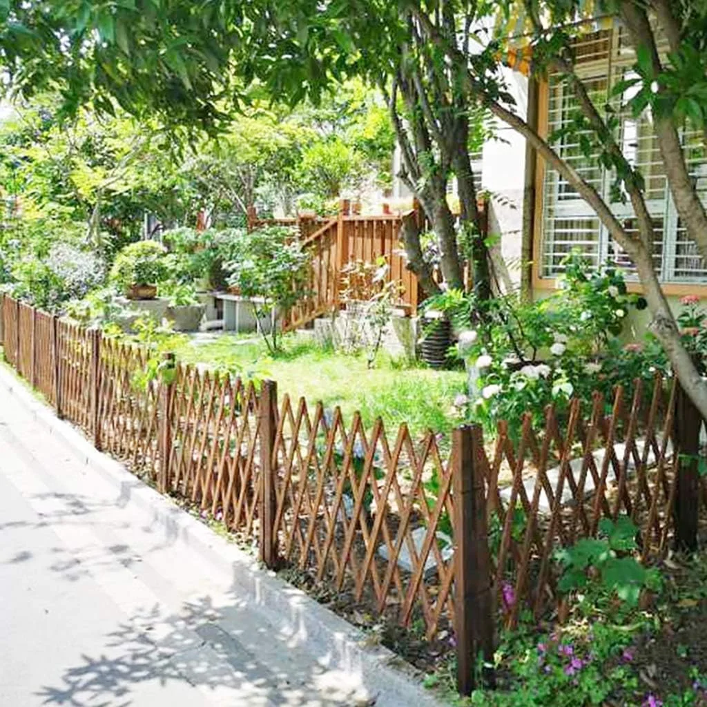 حصار باغچه ای/حصار چوبی/حصار باغچه ای بیرونی/نرده تلسکوپی/تزئینات مشبک/حصار حیوانات خانگی/درب مانع (اندازه: 80 × 180 سانتی متر) جمع شونده (Size : 180 * 70cm)