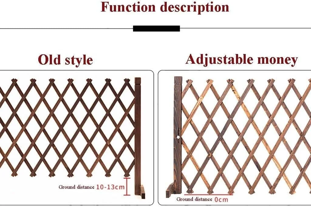 حصار باغچه، حصار چوبی قابل ارتقا برای باغ‌ها، شبکه تلسکوپی برای تزئین حصار حیوانات خانگی، حصار حیاط (اندازه: 56x160 سانتی‌متر) قابل جمع شدن (اندازه: 70 * 160cm)