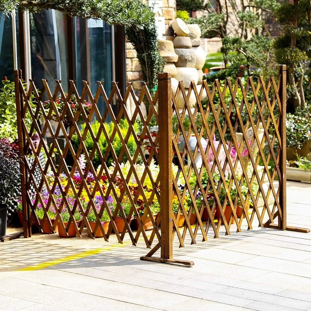 حصار باغچه ای/نرده تلسکوپی/صفحه حصار باغ/حصار چوبی مشبک/دکوراسیون داربست باغ/حصار حیوانات خانگی (اندازه: 90x180) جمع شونده (اندازه: 70x180)