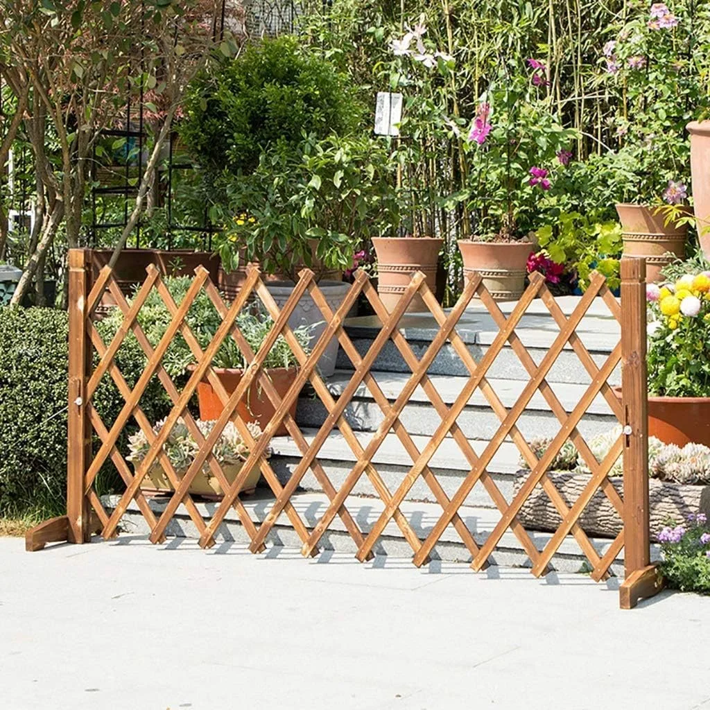 حصار باغچه، حصار چوبی قابل ارتقا برای باغ ها، شبکه تلسکوپی برای تزئین حصار حیوانات خانگی، حصار حیاط (اندازه: 56x160 سانتی متر) جمع شونده (اندازه: 80 * 160 سانتی متر)