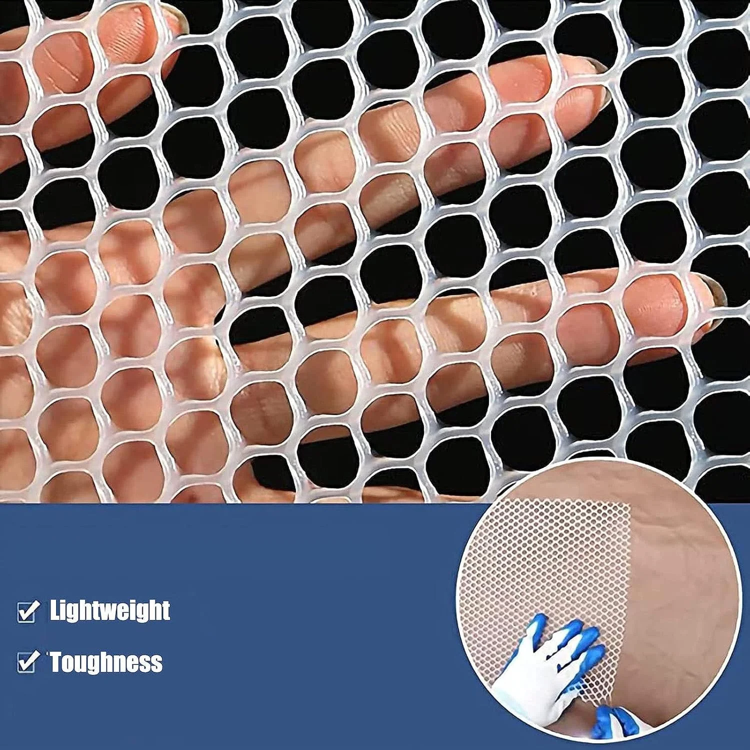 نرده پلاستیکی سفید حیوانات خانگی برای بالکن، توری نرده سیمی بزرگ مرغ، رول داربست باغ توری برای پرندگان و سنجاب ها و بسترهای مرتفع، توری 0.8 سانتی متر، اندازه: 0.8x5 متر / 2.6x16.4 فوت