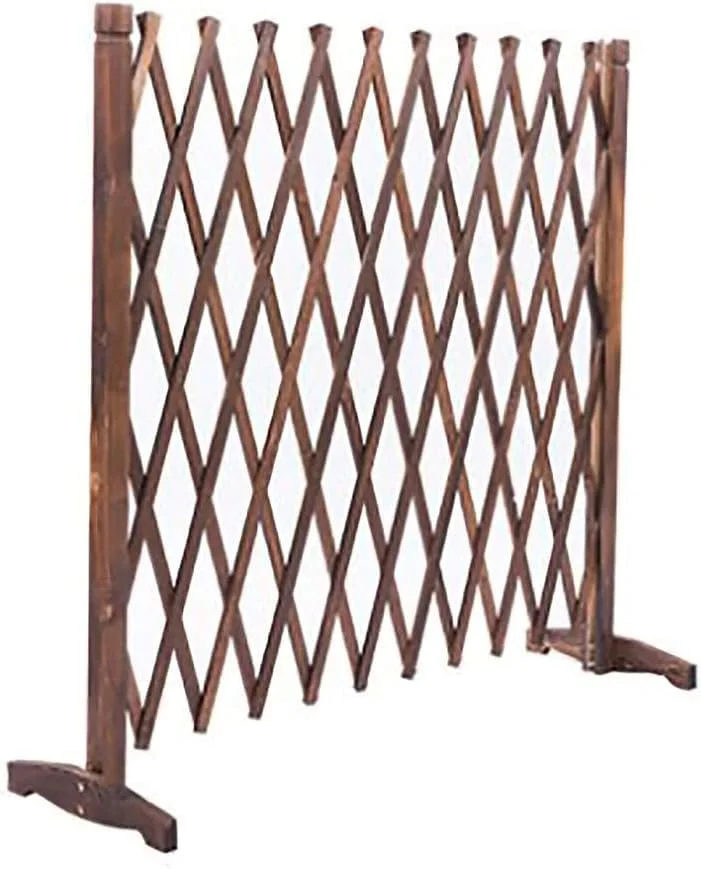 حصار باغچه، حصار چوبی/حصار تزئینی برای بالکن/نرده تلسکوپی/تزئین توری/حصار باغ بیرونی/حصار حیوانات خانگی/درب مانع جمع شونده (اندازه: 170 * 90 سانتی متر)