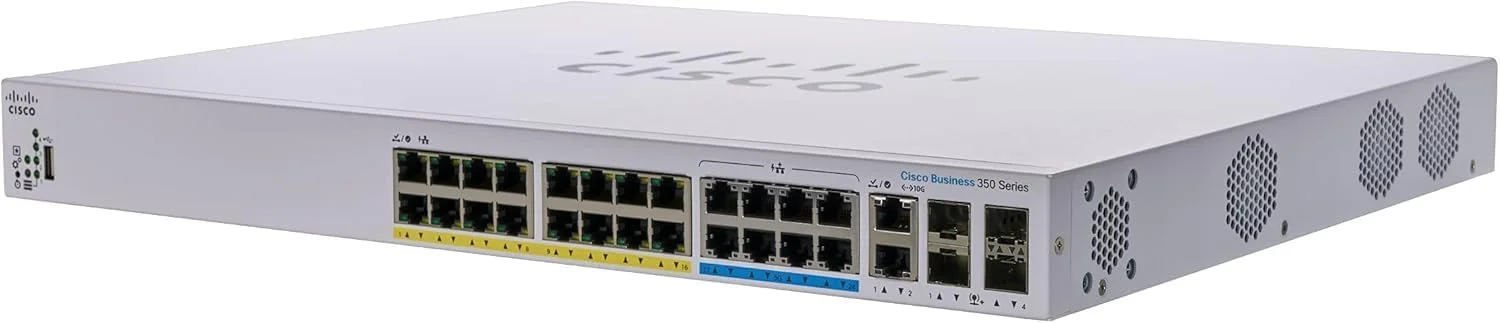 سوییچ مدیریتی CISCO DESIGNED Business CBS350-24NGP-4X | دارای 8 پورت 5GE | دارای 16 پورت GE | PoE | دارای 2 پورت 10G Combo | دارای 2 پورت 10G SFP+