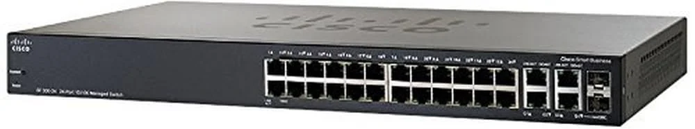 سیسکو SF300-24MP-K9-NA، دارای 24 پورت 10/100 PoE+ با توان 375 وات