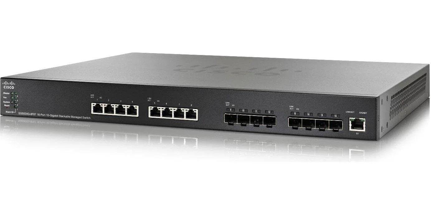 سوئیچ مدیریتی استک‌شونده 16 پورت 10 گیگابیتی سیسکو مدل SG500XG-8F8T-K9-NA SG500XG-8F8T
