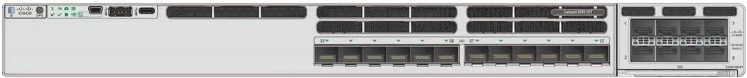 سوئیچ شبکه مدیریتی سیسکو سری 9300 مدل C9300X-12Y-E Catalyst، قابل نصب در رک، اترنت گیگابیتی L3 2.5G (100/1000/2500)