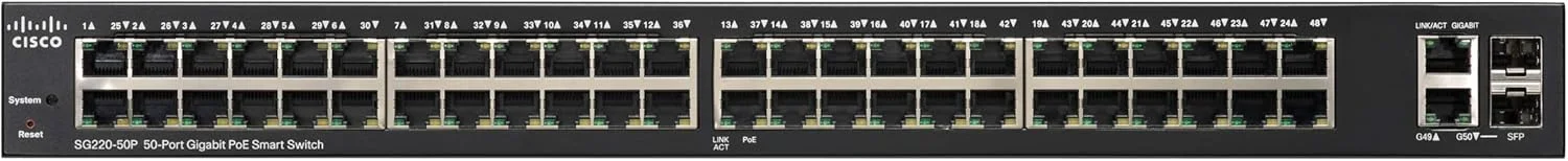 سوییچ هوشمند 50 پورت PoE سیسکو (SG22050PK9NA) طراحی شده سوییچ هوشمند 50 پورت PoE سیسکو (SG22050PK9NA) طراحی شده