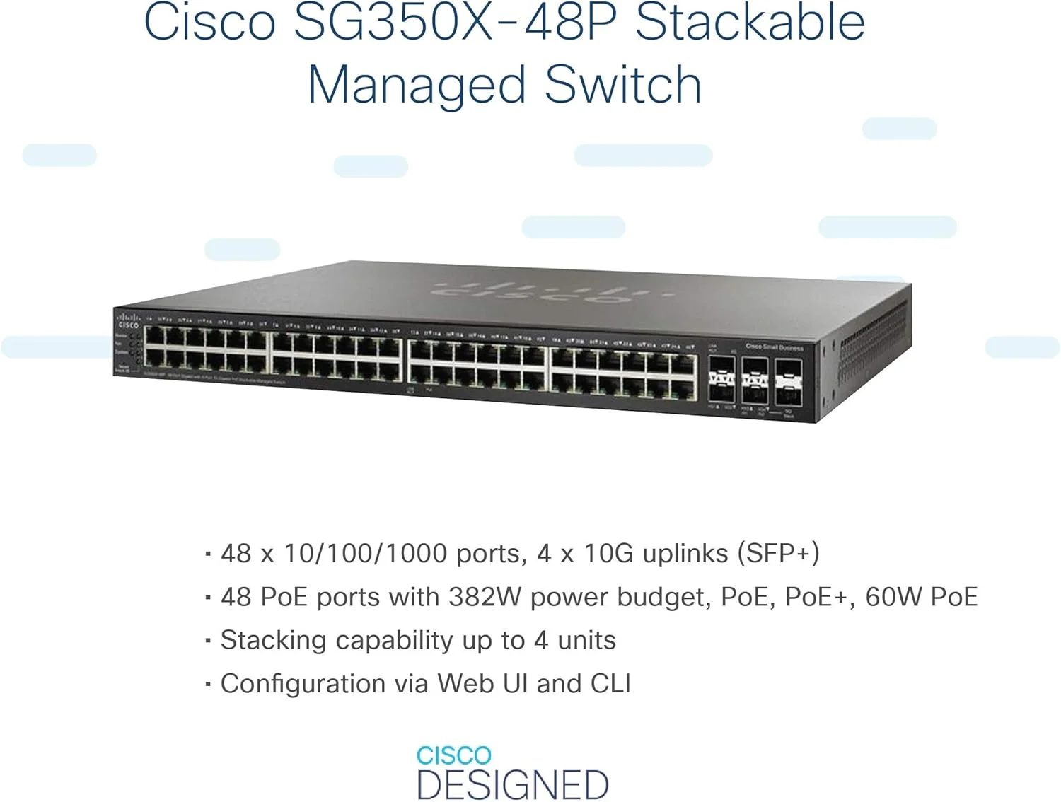 سوئیچ سیسکو Small Business SG350X-48P-K9 (طلایی - SG350X48PK9NA) سوئیچ سیسکو Small Business SG350X-48P-K9 (طلایی - SG350X48PK9NA)