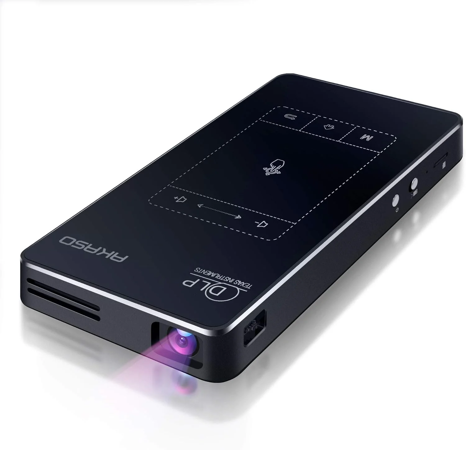 پروژکتور مینی AKASO WT50 با وای فای و بلوتوث، پروژکتور فیلم قابل حمل 1080P DLP برای خانه و فضای باز، دارای باتری داخلی و سیستم عامل اندروید، پروژکتور کوچک برای آیفون و تلفن
