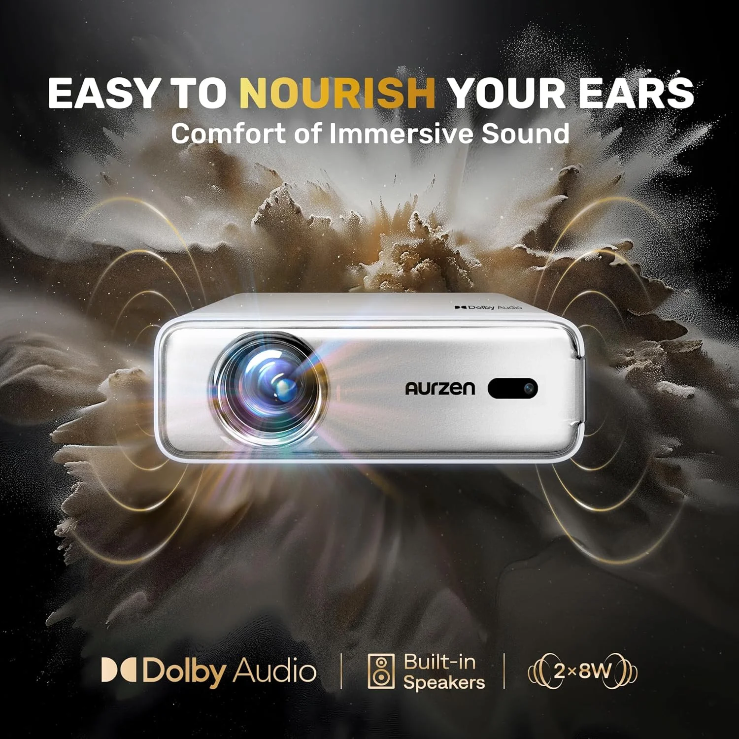 پروژکتور Aurzen Eazze D1 4K، مناسب برای نتفلیکس و صدای دالبی، فوکوس خودکار/تصحیح ذوزنقه ای، پروژکتور وای فای بلوتوث، پشتیبانی از پروژکتور ویدئویی 4K 60 هرتز برای سینمای خانگی / تلفن همراه فضای باز، طلایی پروژکتور Aurzen Eazze D1 4K، مناسب برای نتفلیکس و صدای دالبی، فوکوس خودکار/تصحیح ذوزنقه ای، پروژکتور وای فای بلوتوث، پشتیبانی از پروژکتور ویدئویی 4K 60 هرتز برای سینمای خانگی / تلفن همراه فضای باز، طلایی