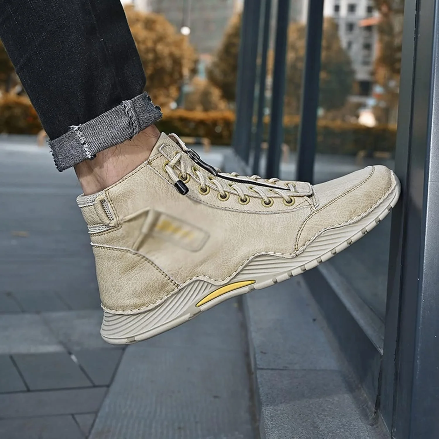 کفش های تابستانی مردانه HODORE، کفش های ساق دار مردانه، کفش های کتانی مردانه، کفش های غیر رسمی، کفش های کار فضای باز، کفش های کتانی زمستانی مردانه (رنگ: Hortel، سایز: 9.5-US)