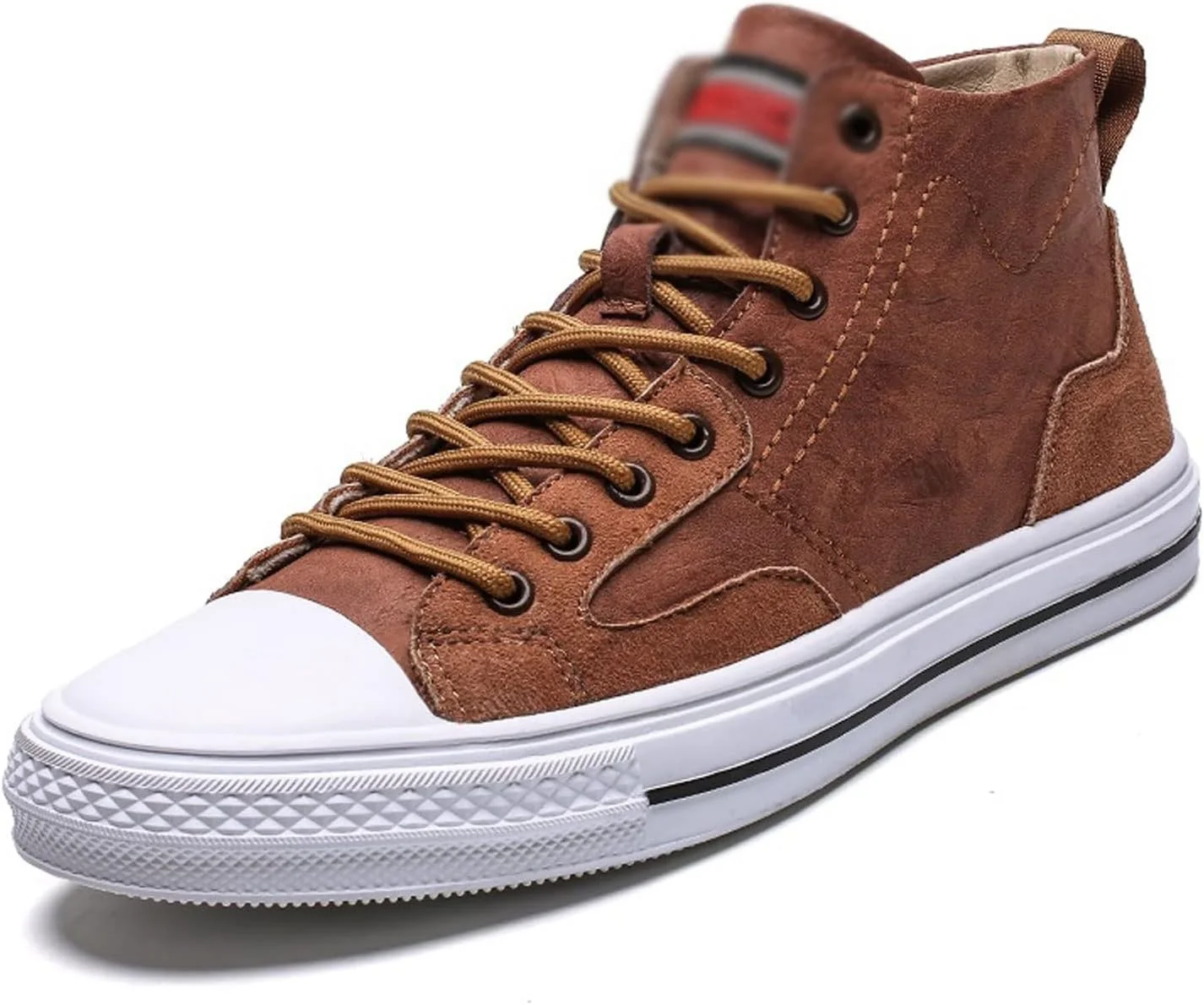 کفش های مجلسی مردانه HODORE مناسب تابستان، کفش های غیر رسمی مردانه مناسب پاییز و زمستان، بوت های ساق بلند مد روز، کفش های کتانی راحت مردانه (رنگ: قهوه ای، سایز: 9.5-US)