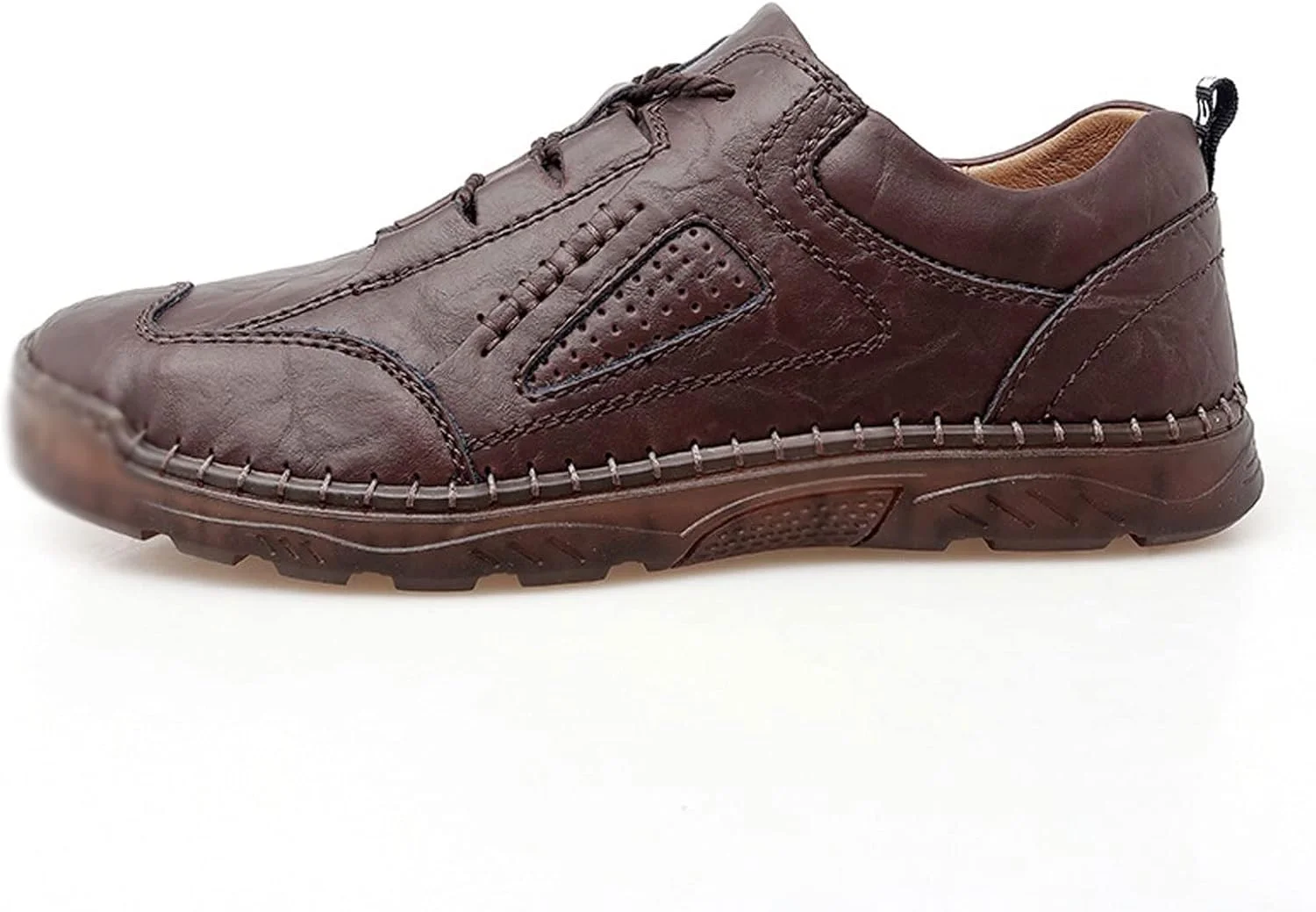 کفش های مجلسی مردانه تابستانی HODORE، کفش های کتانی مردانه مد روز، کفش های روزمره مردانه با رویه کوتاه، کفش های تخت مردانه، کفش های کتانی دست دوز (رنگ: قهوه ای، سایز: 8-US)