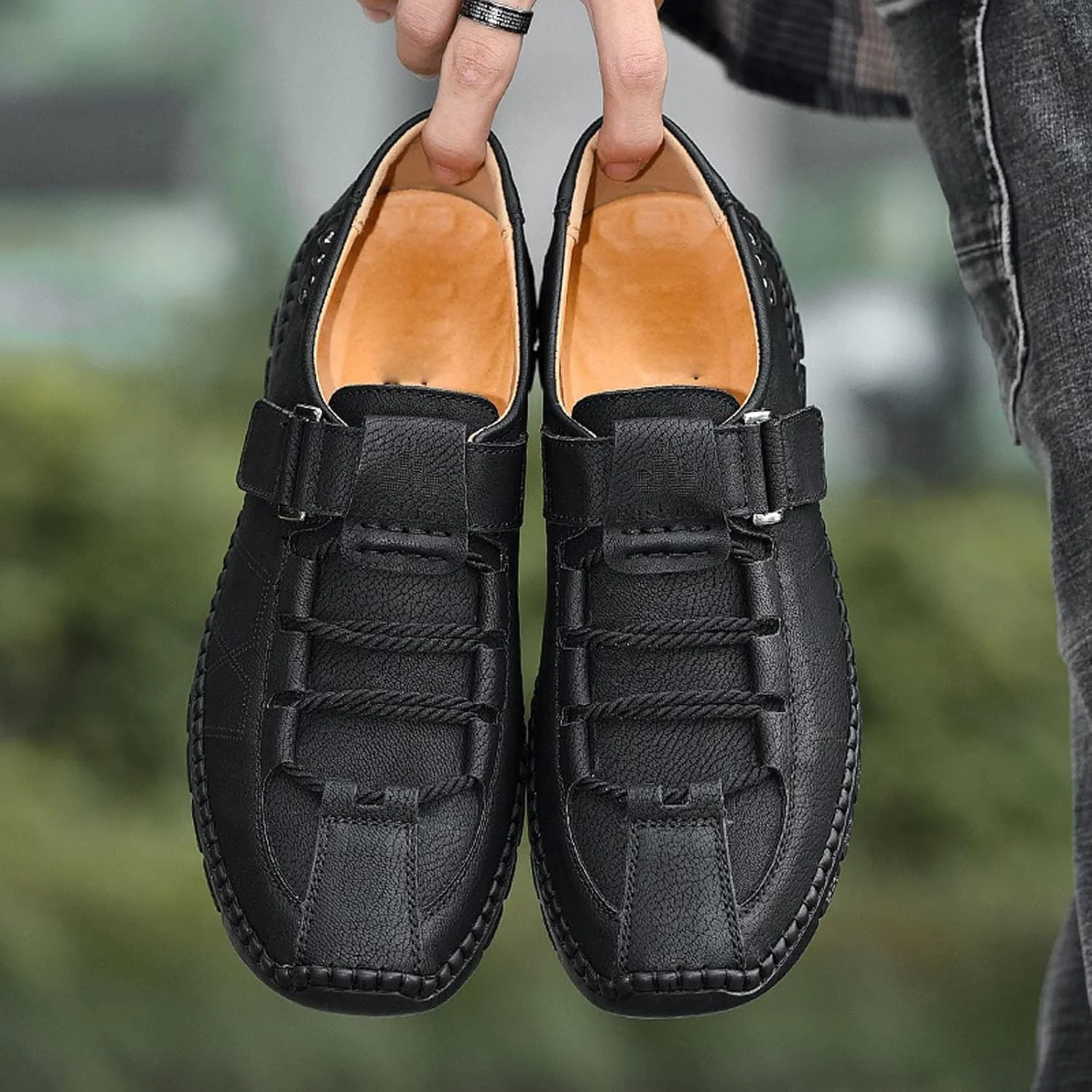 کفش های تابستانی مردانه HODORE، کفش های کتانی مردانه، کفش های غیر رسمی چرمی دست ساز و تنفسی، کفش های پیاده روی مردانه (رنگ: Hortel، سایز: 10-US)