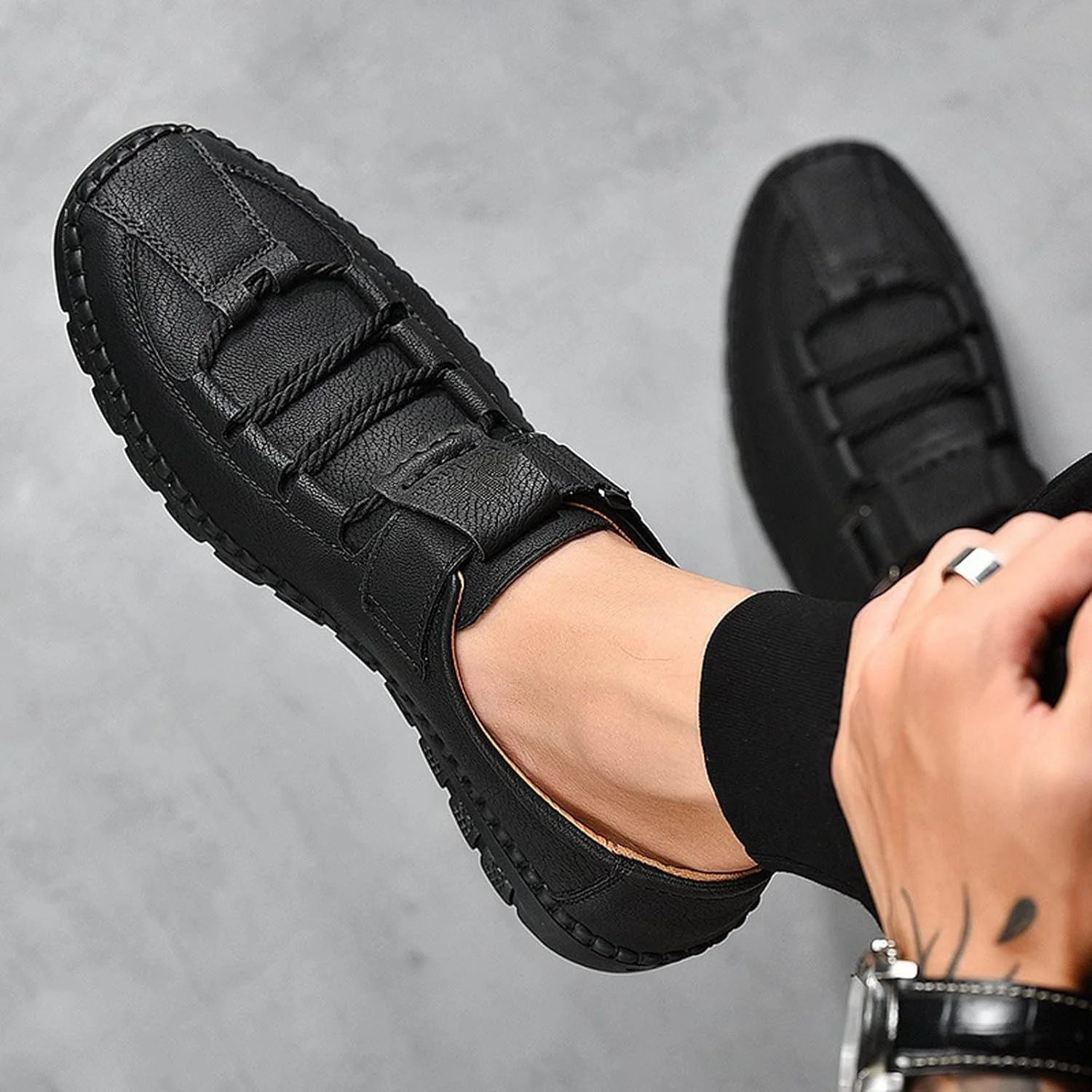 کفش های تابستانی مردانه HODORE، کفش های کتانی مردانه، کفش های غیر رسمی چرمی دست ساز و تنفسی، کفش های پیاده روی مردانه (رنگ: Hortel، سایز: 10-US)