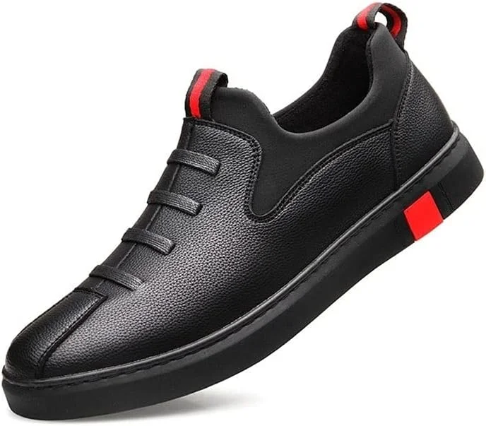 کفش های مجلسی مردانه تابستانی HODORE، کفش های چرمی مشکی مردانه، کفش های کتانی تنفسی مد روز، کفش های کالج راحت مردانه، کفش های تخت (سایز: 7.5 US)