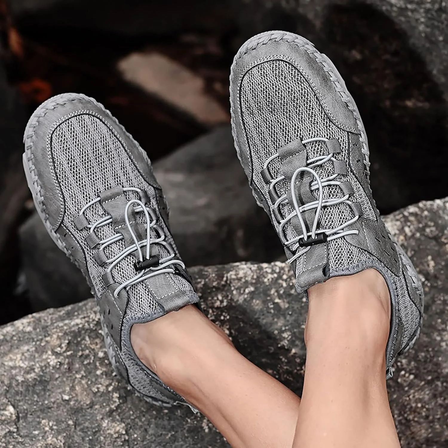 کفش های مجلسی مردانه تابستانی HODORE، چرم گاوی دست ساز، توری تنفسی، مناسب چهار فصل، کفش کتانی بند دار مردانه (رنگ: Hortel، سایز: 9-US)