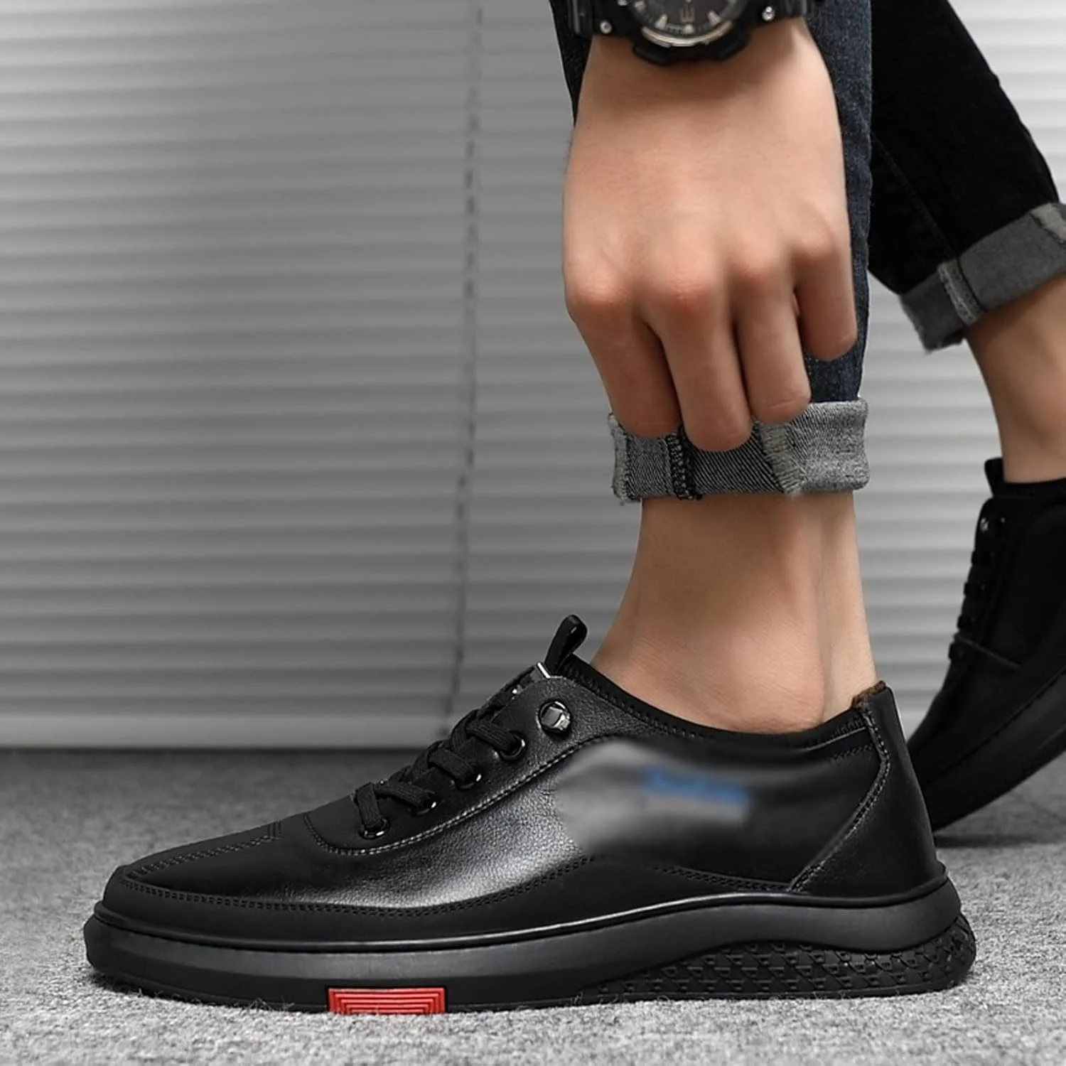 کفش مردانه تابستانی HODORE، کفش مردانه مد روز، کفش کتانی مردانه بند دار، غیر رسمی، مناسب فضای باز، تنفس پذیر، راحت، چرم مخملی مردانه (سایز: 7.5-US)