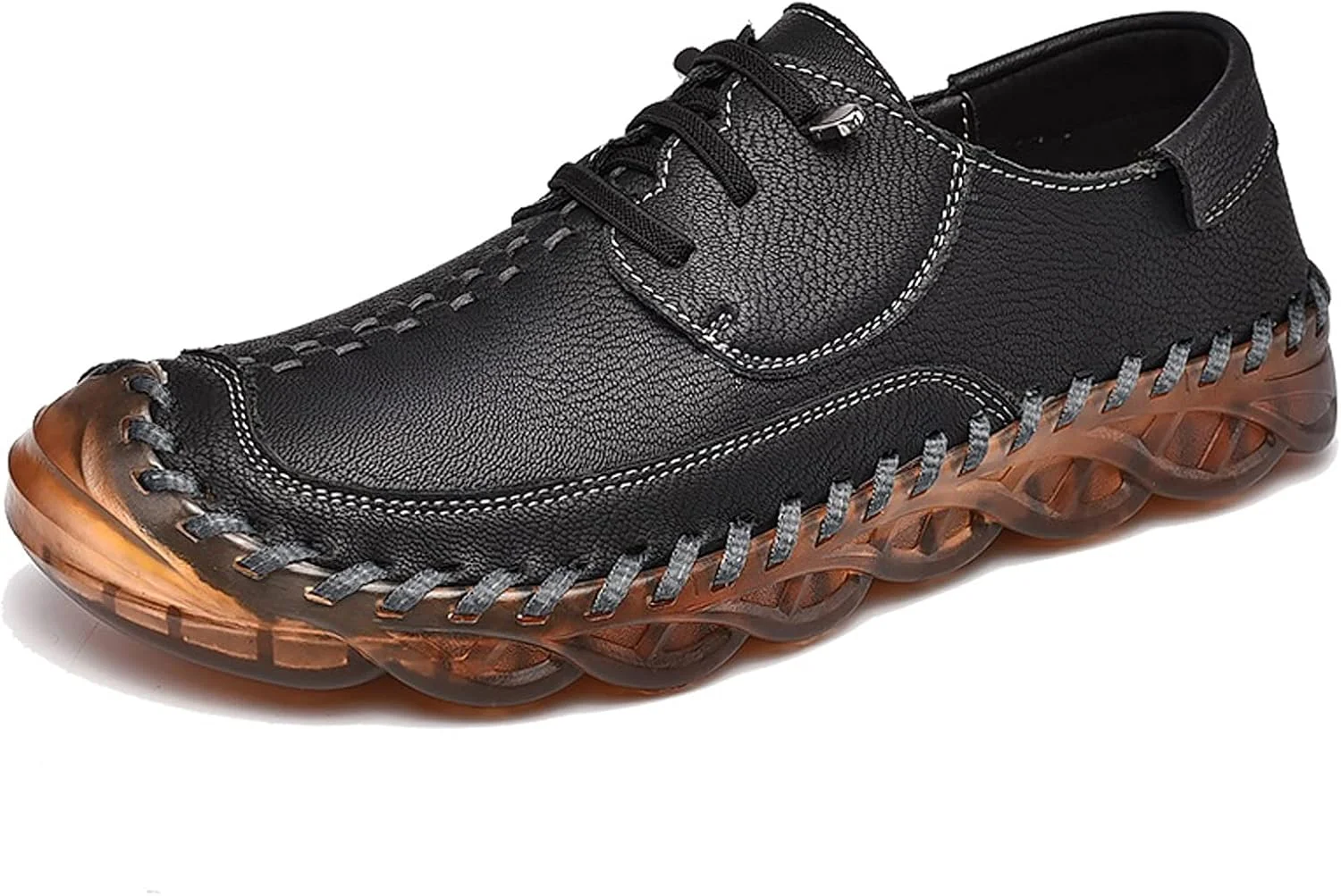 کفش های مردانه تابستانی HODORE، کفش های کتانی چرمی مد روز، کفش های پیاده روی غیر رسمی مردانه، کفش های مردانه مشکی قهوه ای کلاسیک تنفسی، کفش های کتانی دست ساز پاییزی (رنگ: Hortel، سایز: 10)