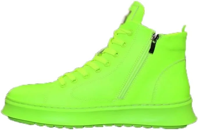 کفش های مجلسی تابستانی مردانه HODORE، کفش های کتانی چرمی ورنی براق مد روز چهار فصل مردانه، کفش های غیر رسمی ساق بلند (رنگ: آبی تیره، سایز: 41)