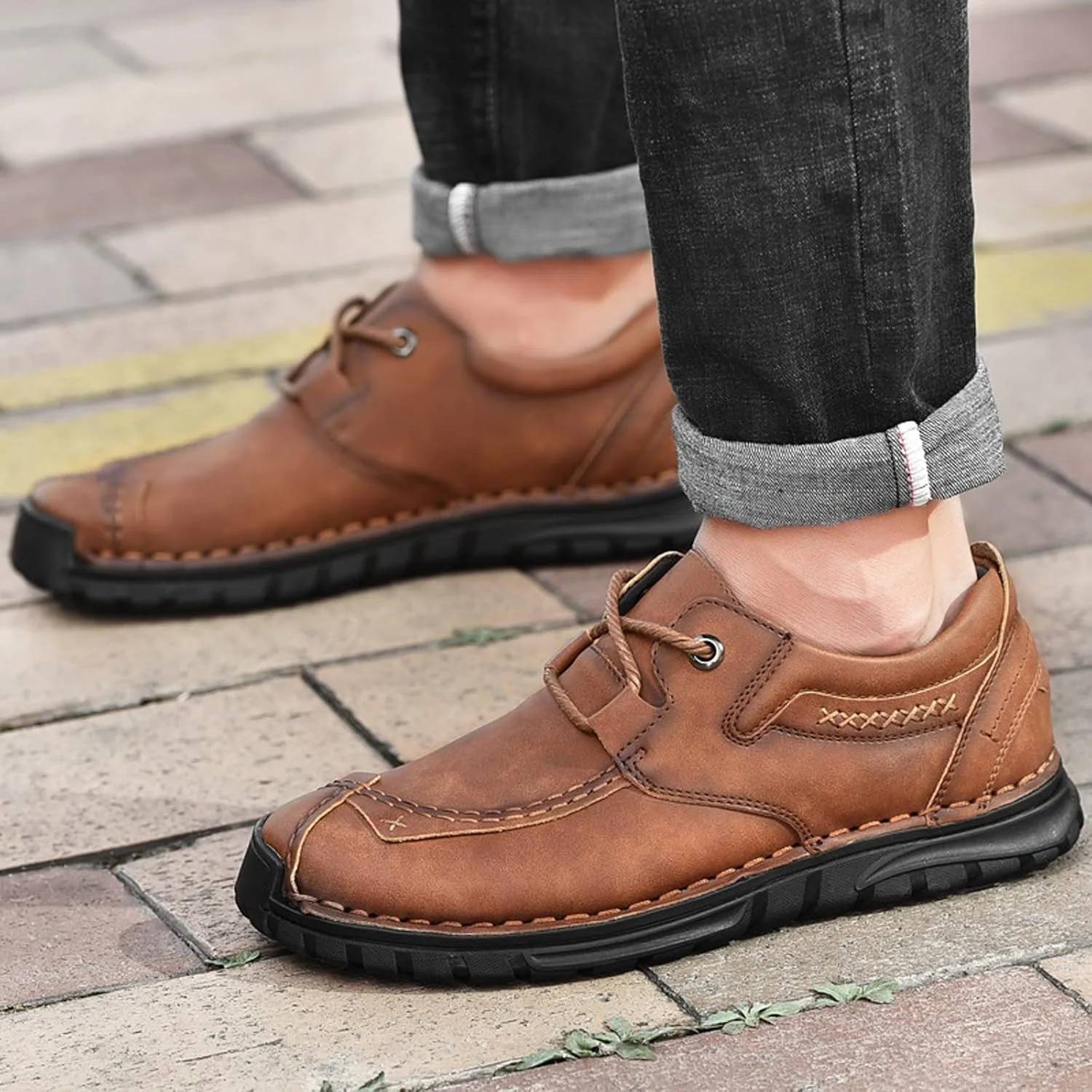 کفش مردانه تابستانی HODORE، کفش مردانه غیر رسمی و شیک، کفش چرمی مردانه مناسب اوقات فراغت (رنگ: Hortel، سایز: 9-US)