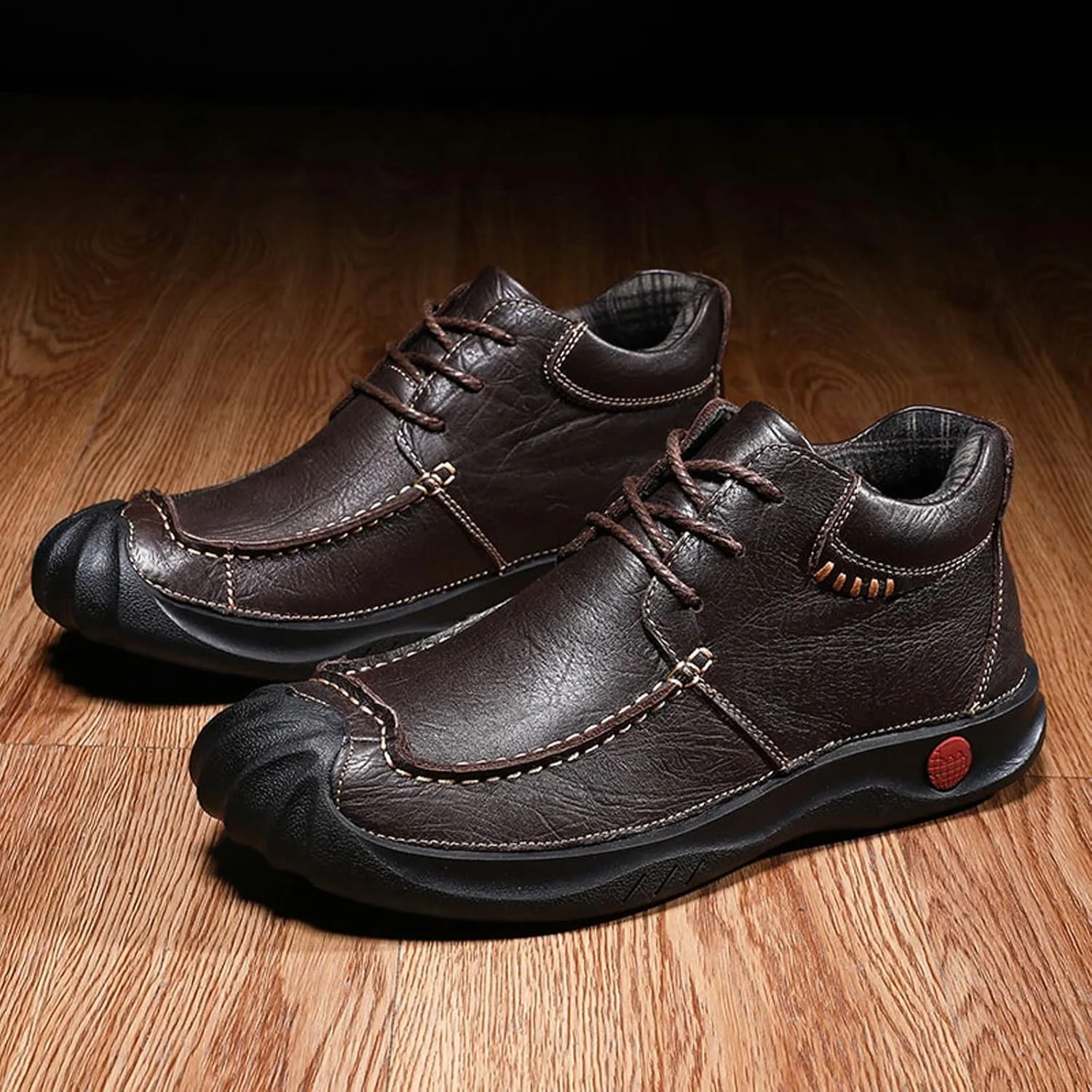 کفش های مردانه تابستانی HODORE، کفش های غیر رسمی مردانه، بوت زمستانی، کفش های کتانی چرمی اصل مردانه، کفش های کتانی پیاده روی زیره نرم مناسب فضای باز (رنگ: قهوه ای، سایز: 9-US)